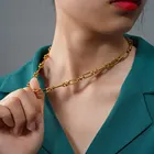 Цепочка Из Нержавеющей Стали 100% для женщин, металлическая цепочка золотогосеребряного цвета, ожерелье ручной работы, чокер