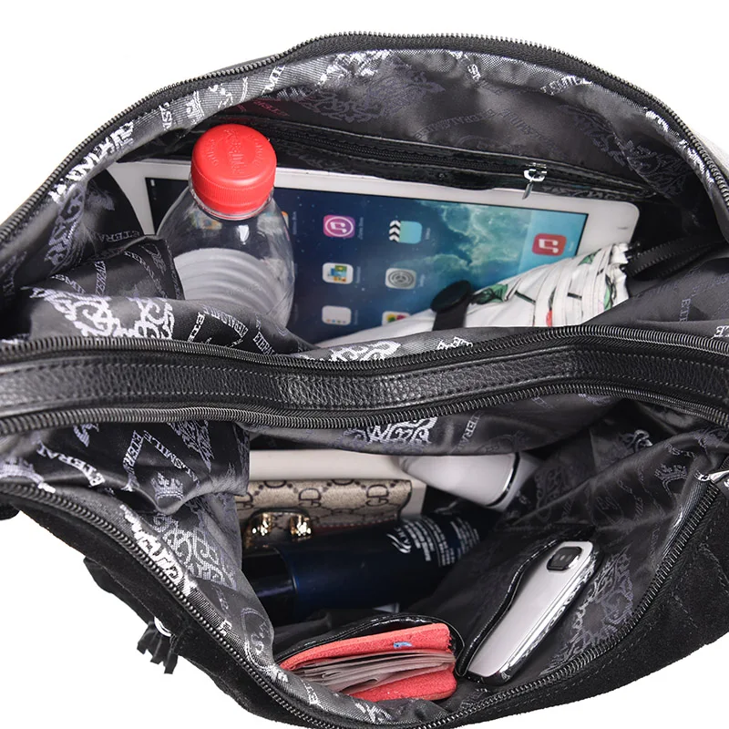 

YILIAN Women bag 2020 New fashion versatile one-shoulder bag leather bucket bag deer leather suede diagonal cross bag