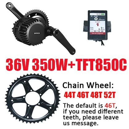 36V350W850C Bafang мотор BBS02 BBS01 48v 750 w/500 w 36V 250 W/350 W/500 W 8fun, фара для электровелосипеда в двигатель комплект для электрического велосипеда, конверсионный набор, BBS02B BBS01B - Цвет: 36V350W850C