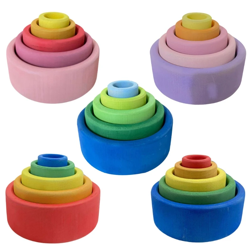 

Конструктор детский деревянный Радужный, 5 шт.