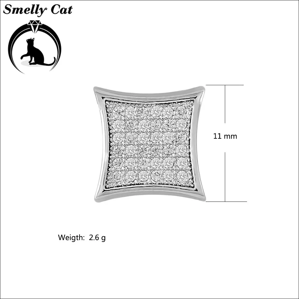 Вонючий кот креативный хип хоп микро вставка циркония квадратные уши ногтей