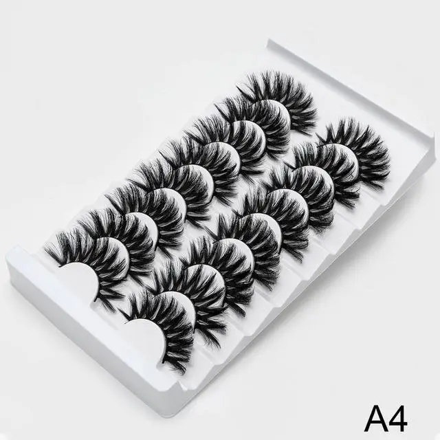 8/20 пар, натуральные 3D накладные ресницы, 15-20 мм, накладные ресницы, набор для макияжа, накладные ресницы из искусственной норки, 25 мм, шелковые ресницы «maquiagem» - Цвет: A4