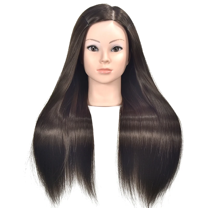 Голова-манекен для обучения парикмахерской 65 см с настольным держателем |