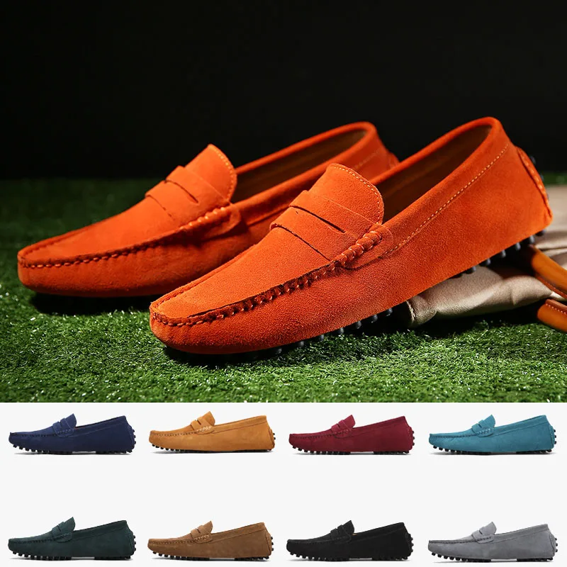 

Big Size 38-49 Handmade Cow Suede Leather Loafers Men Flats 2020 Man Casual Shoes High Quality Men Loafer Moccasin Driving Shoes
