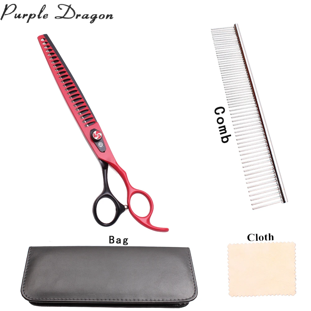 Ножницы для филировки собак из нержавеющей стали с фиолетовым драконом 8 дюймов