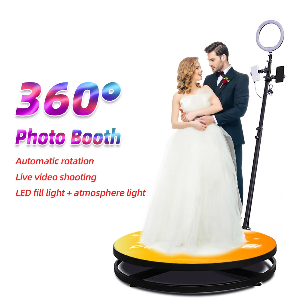 

360 Photo Booth Machine Slow Motion Rotating Portable Selfie Platform Spin Photo Booth Stand Automatic Spinning Video