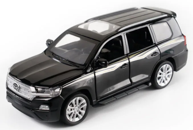 Новинка 1:32 литая под давлением литая модель автомобиля Toyota Land Cruiser, звуковой светильник, игрушечные машинки для детей, подарки для друзей