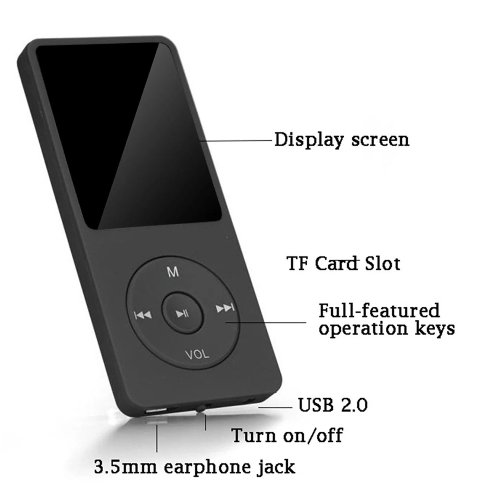 Mp3-плеер 2021 70 часов воспроизведения 16 ГБ с Built-in Speaker Hi-Fi плеер Walkman Mp 4 плеера видео