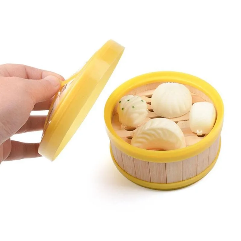 

Slow Rebound Soft Environmental Protection Simulation Steamed Food Decompression Toy Bun Kids Toys Toys Squish Model Pu K3V0