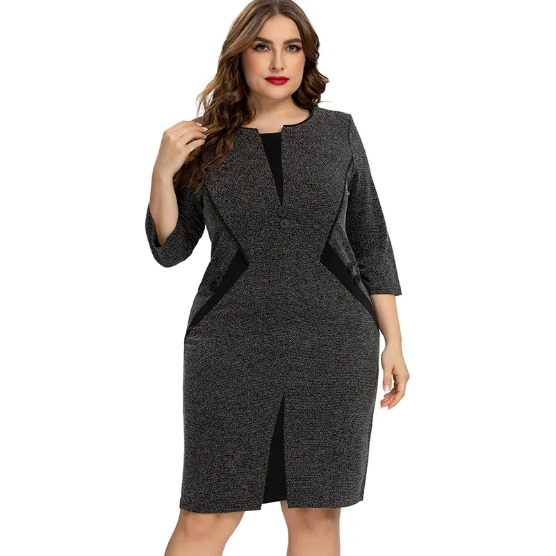 Женское винтажное платье модные элегантные платья размеры 4XL 5XL 6XL осень