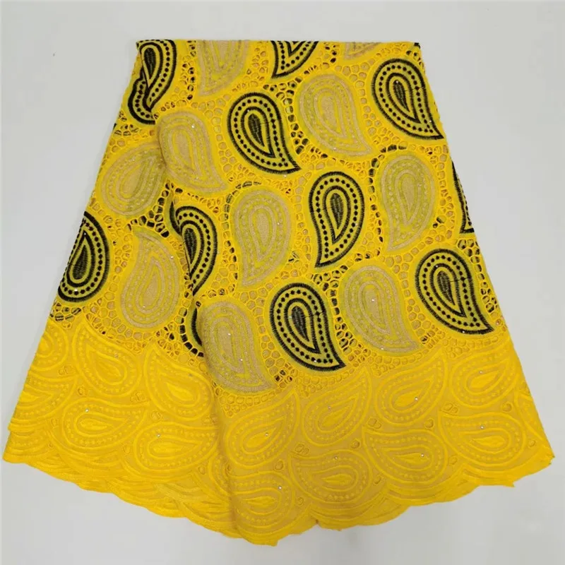 

2020 African Swiss Voile Lace Fabric embroidery lace trim high quality african Dry cotton lace fabric for wedding 1L062404