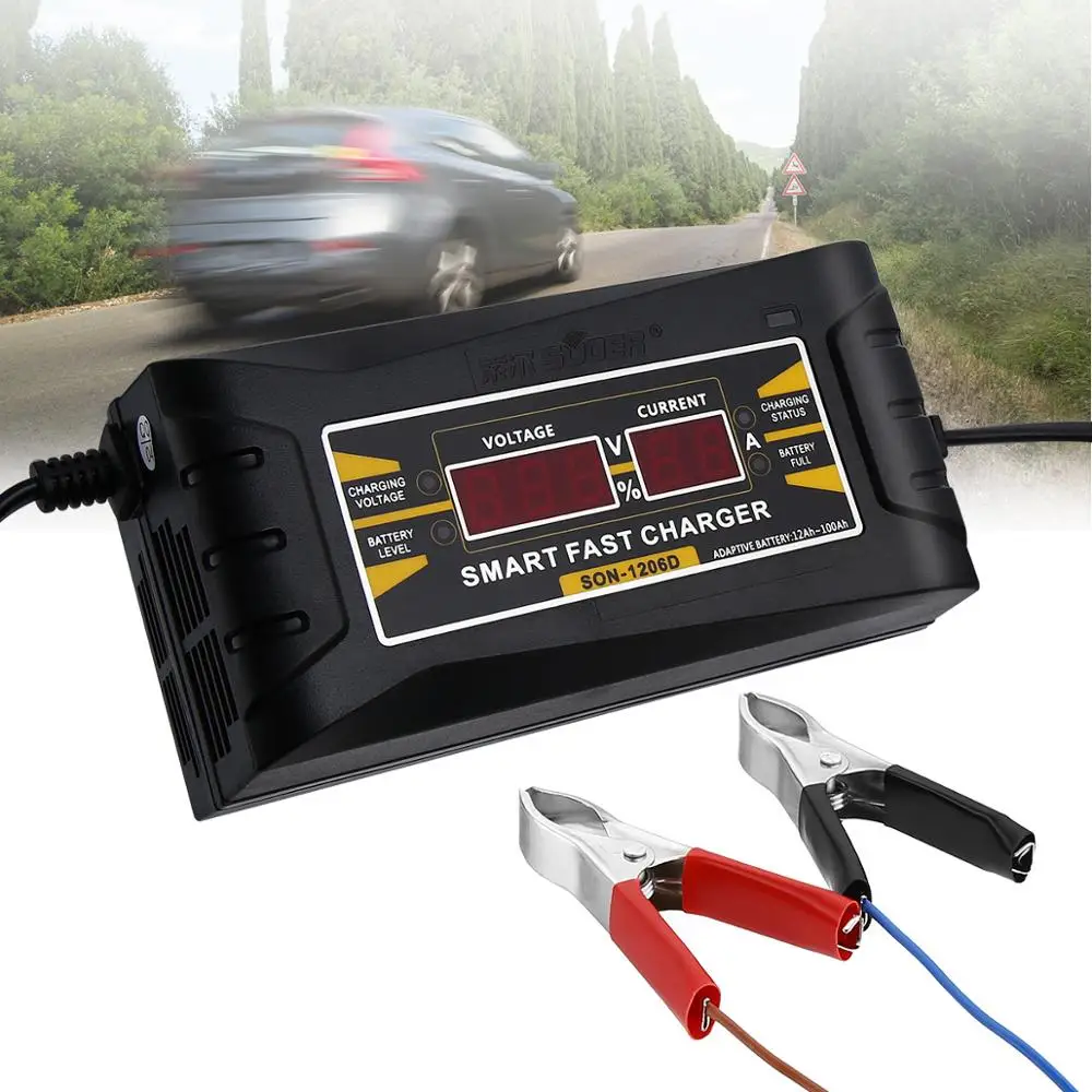 

12V 6A Auto Fast Smart Lead-Acid GEL Battery Charger For Car Motorcycle LCD USA
