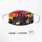Маска на половину лица с изображением граффити Формулы 1, многоразовая Защитная Пылезащитная Антибактериальная маска MV33