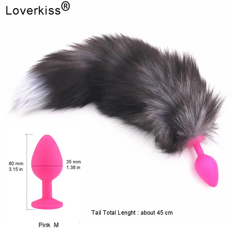 Силиконовая Анальная пробка Loverkiss хвост лисы гладкий мех интимные игрушки для