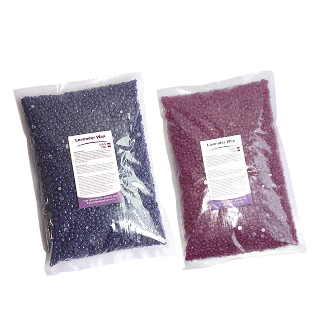 

2Bags Hard Wax Beans Bikini Hot Waxing Beads Facial Hair Removal Depilatory for Arm Face Body Eyebrow Nose Leg 500g/bags