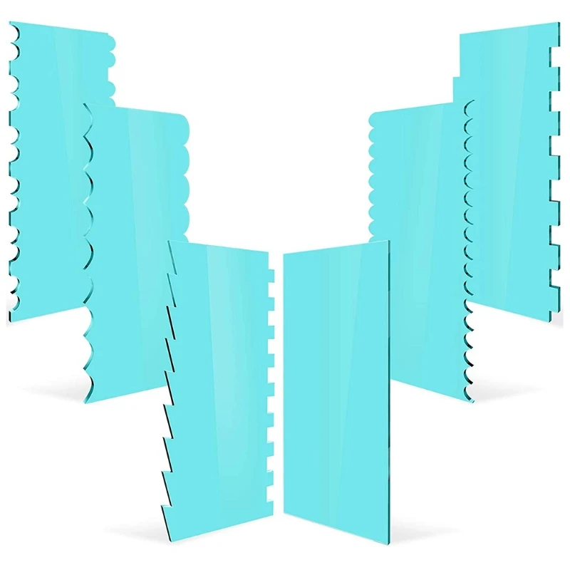 

6 Pieces 11 Patterns Edge Side Cake Scrapers Frosting Combs for Cream Cakes