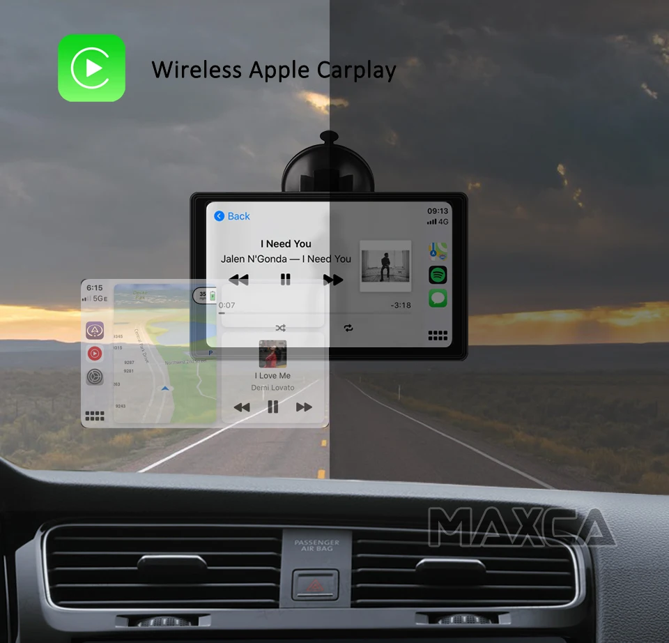 MAXCA XPlay портативный беспроводной Carplay экран 7 дюймов Apple Airplay Беспроводной Android Авто