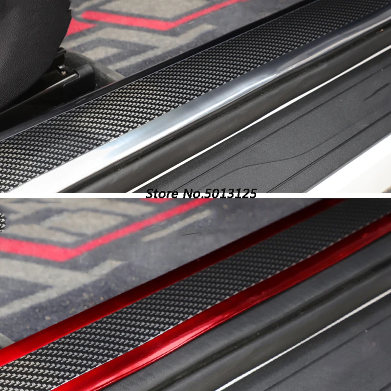 

For Toyota Vitz 2020 2017 2018 2019 Accessories Car Door Guard Bumper Carbon Fiber Rubber Styling Door Sill Protector