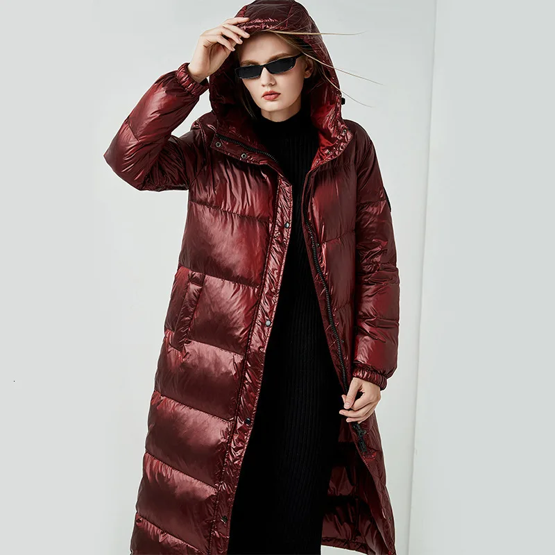 

Long Duck Down Jacket Women Winter 2020 Outerwear Coats Female Thick Warm Hooded Parkas Ladies Puffer Overcoat Oversized Clothes