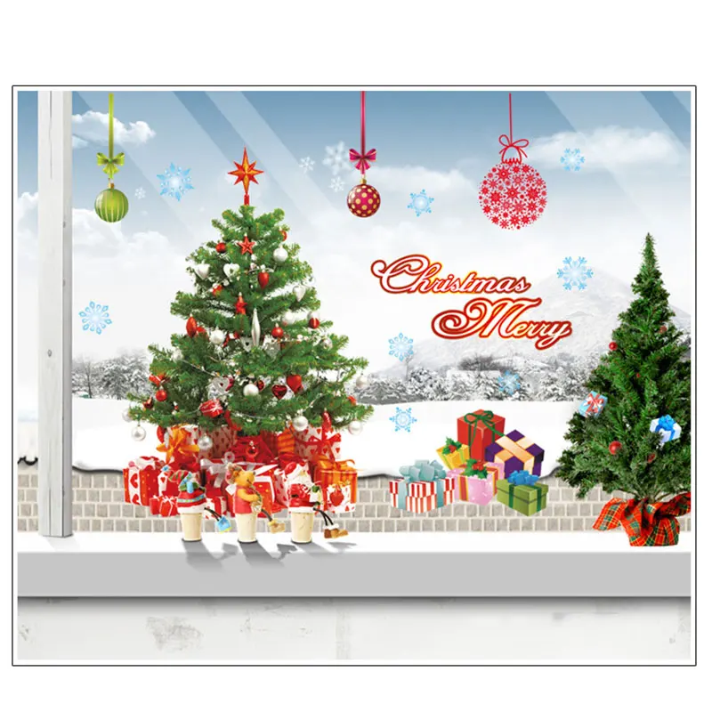 

Christmas Window Clings Self-adhesive PVC Window Sticker Holiday Decals Window Sticker Home Office Restaurant School Xmas Decor