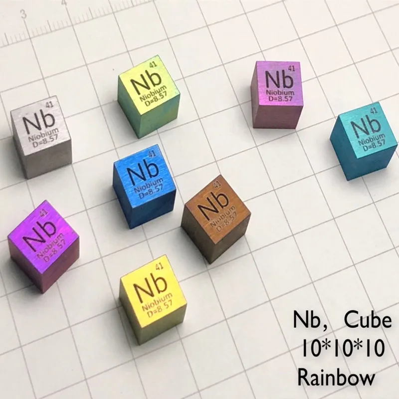 

1 Set (8pcs) 10mm Color Niobium Metal Cube Nb9995
