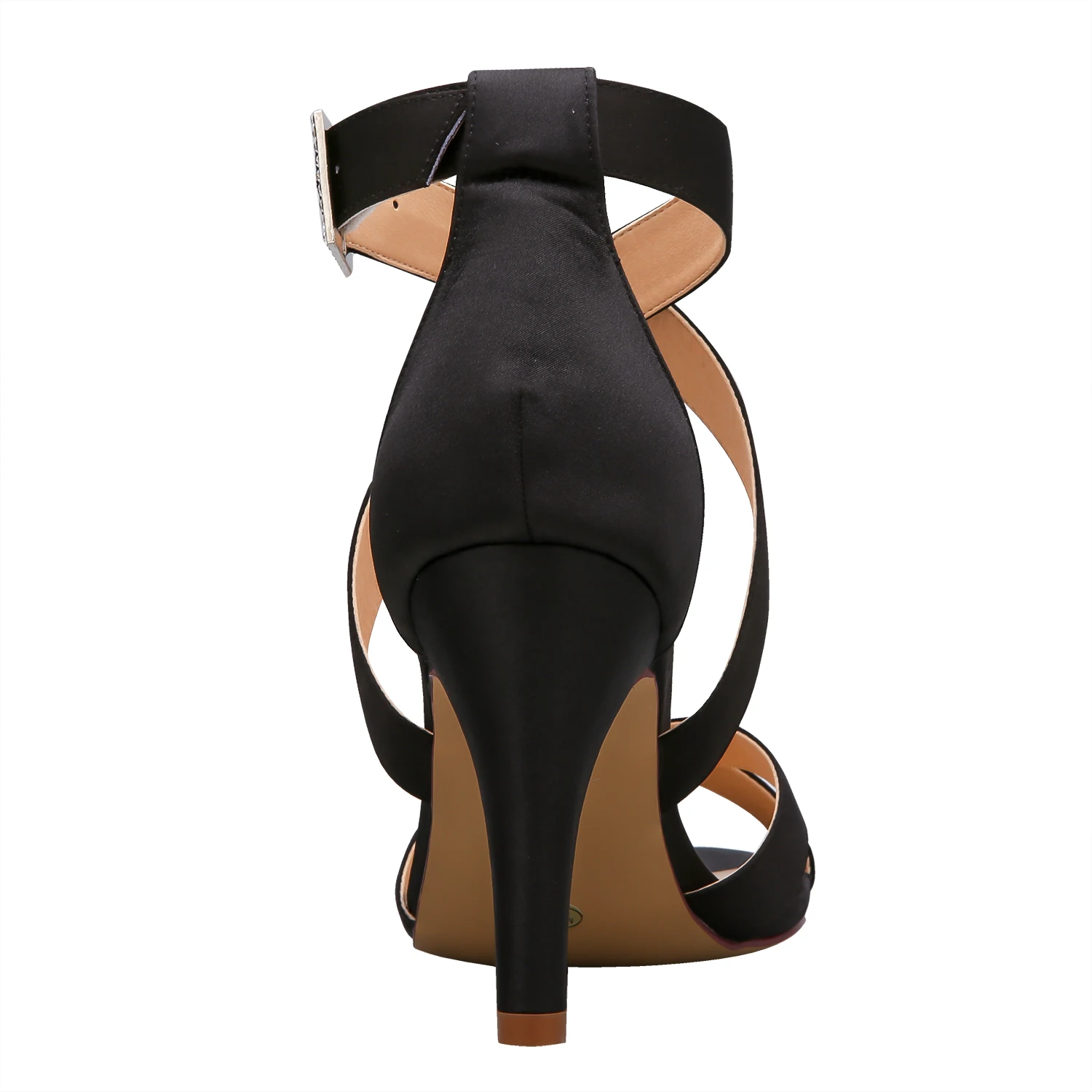 Летние босоножки Женская обувь на высоком каблуке Цвет Черный С открытым носком