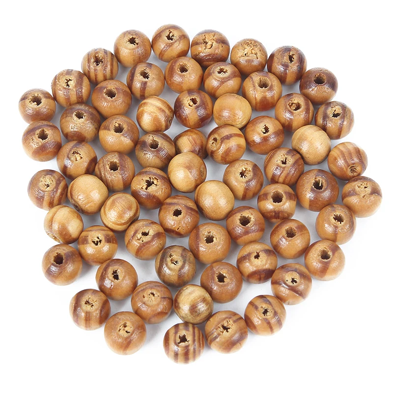 Бусины круглые деревянные для изготовления ювелирных изделий 100 шт.|Бусины| |