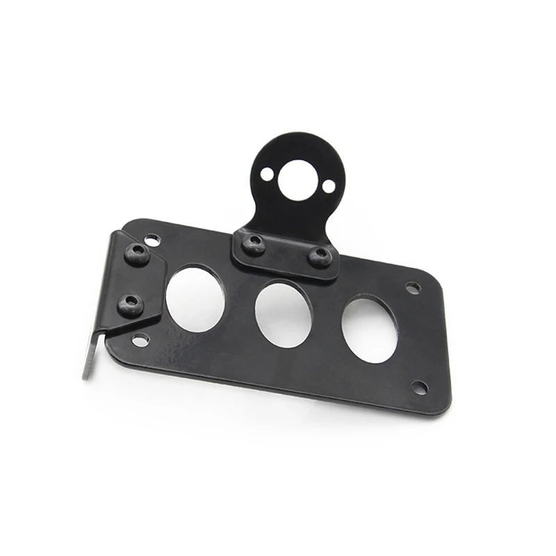 

Black Motorcycle Side Mount License Plate Bracket Bobber Chopper Fit for Sportster Stop Light Cb750 xs650 Tail Light