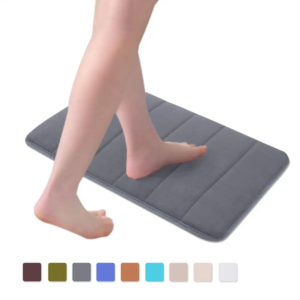 

Coral Velvet Cheap Bath Mats Floor Toilet Absorbent Thicken Carpet Rugs Memory Foam Bath Rug Non-slip Bathroom Mats