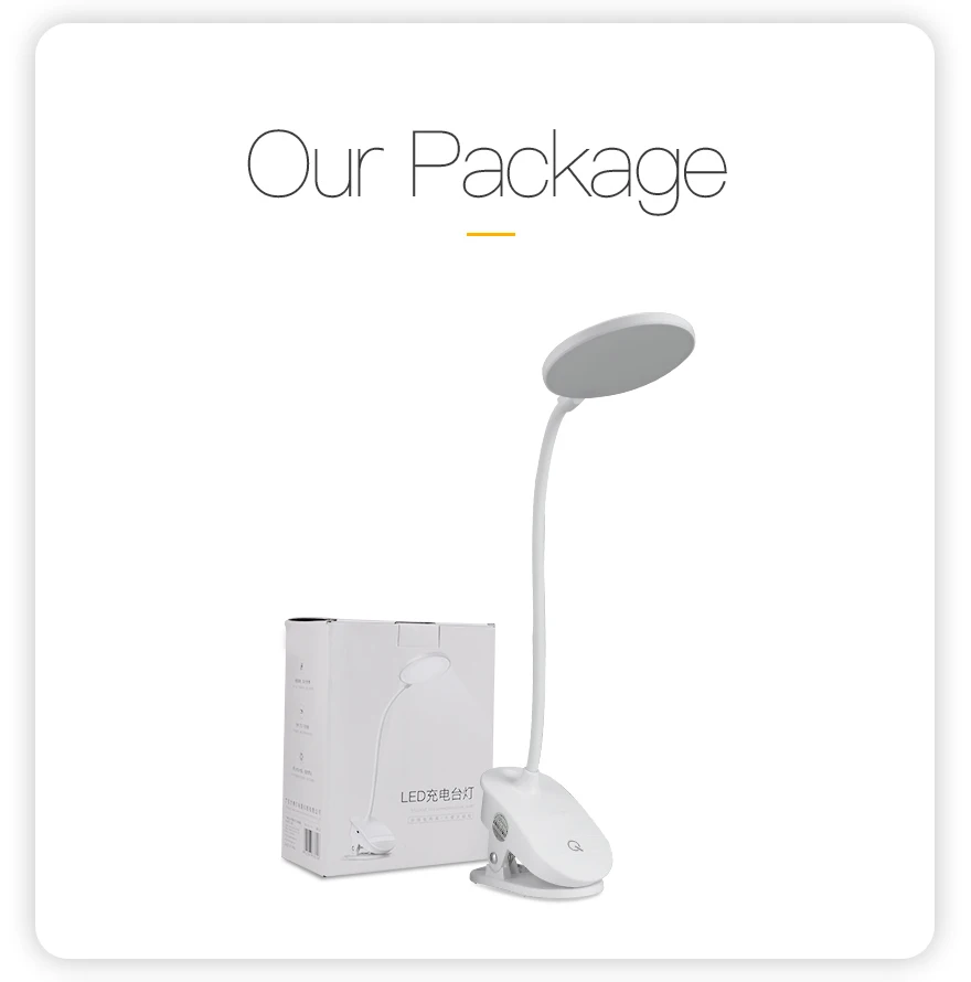 

LED Table Lamp 3 Modes Touch On/Off Switch Clip Portable Room Desk Light Dimmable USB Rechargeable Study Lights Eye Protection