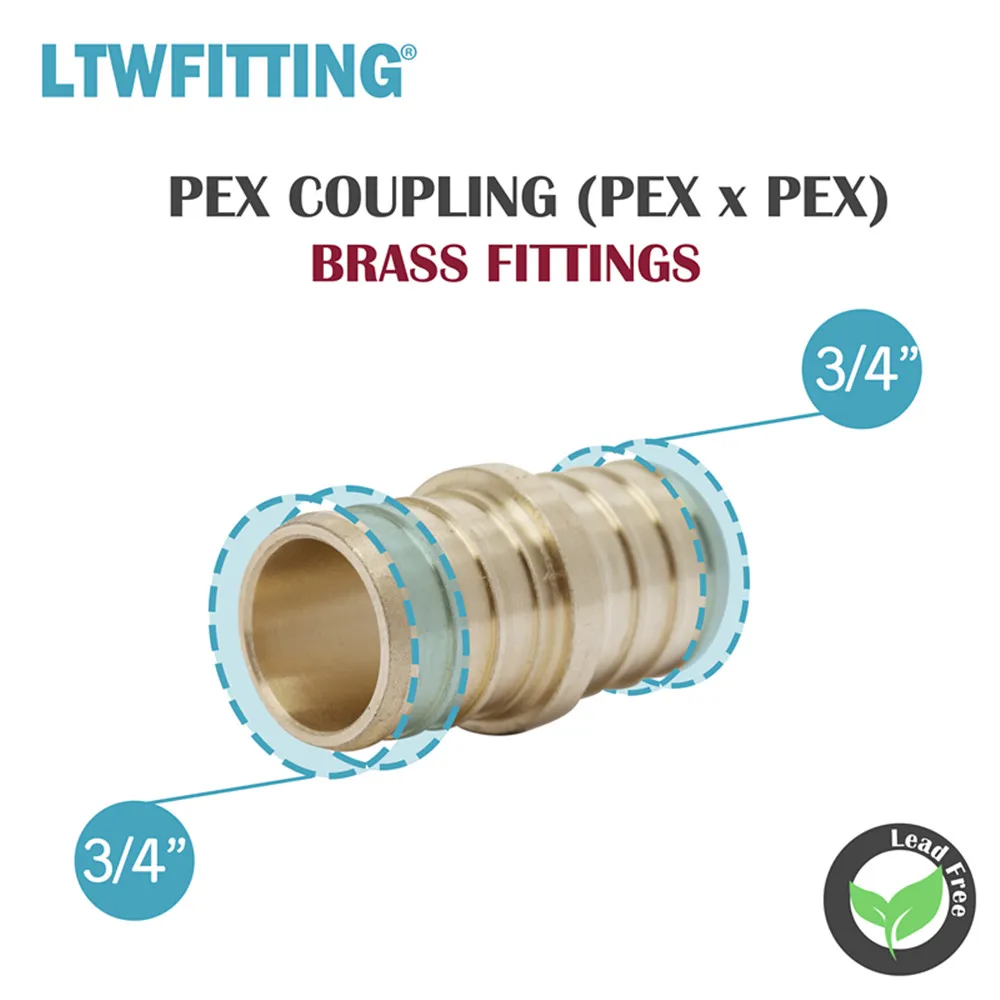 Латунный обжимной фитинг LTWFITTING PEX 3/4 дюйма бессвинцовая муфта PEX|crimp fitting|brass fittingspex