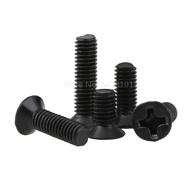 50 шт. M1 M1.2 M1.4 M1.6 M2 M2.5 M3 M4 Mini Micro Small Black 304 нержавеющая сталь крест Phillips плоский