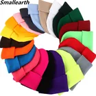 Детские зимние шапки-бини, шапка для мальчиков и девочек, однотонная детская вязаная крючком шапка унисекс, осенняя вязаная шапка в стиле хип-хоп, женские и мужские аксессуары, шапка