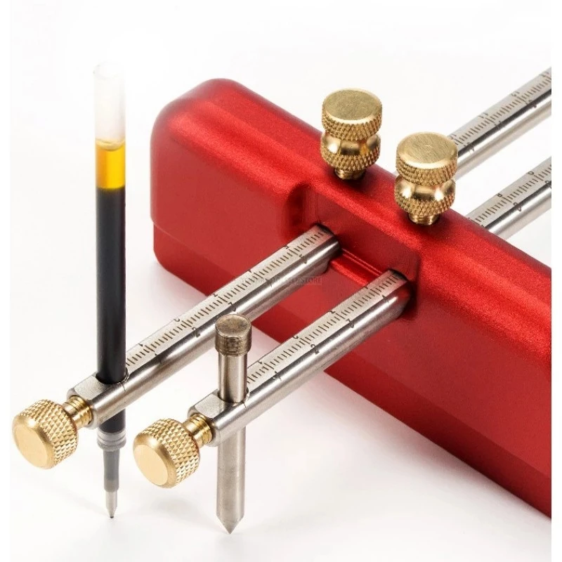 

Aluminum Alloy Woodworking Marking Gauge, Tenon And Tenon Measuring Tool, Red Double Head DIY Woodworking Marking Tool
