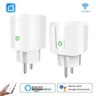 Умная штепсельная вилка WiFi розетка EU 16A Функция синхронизации монитора питания Tuya SmartLife управление приложением работа с Alexa Google Assistant 100-240 В
