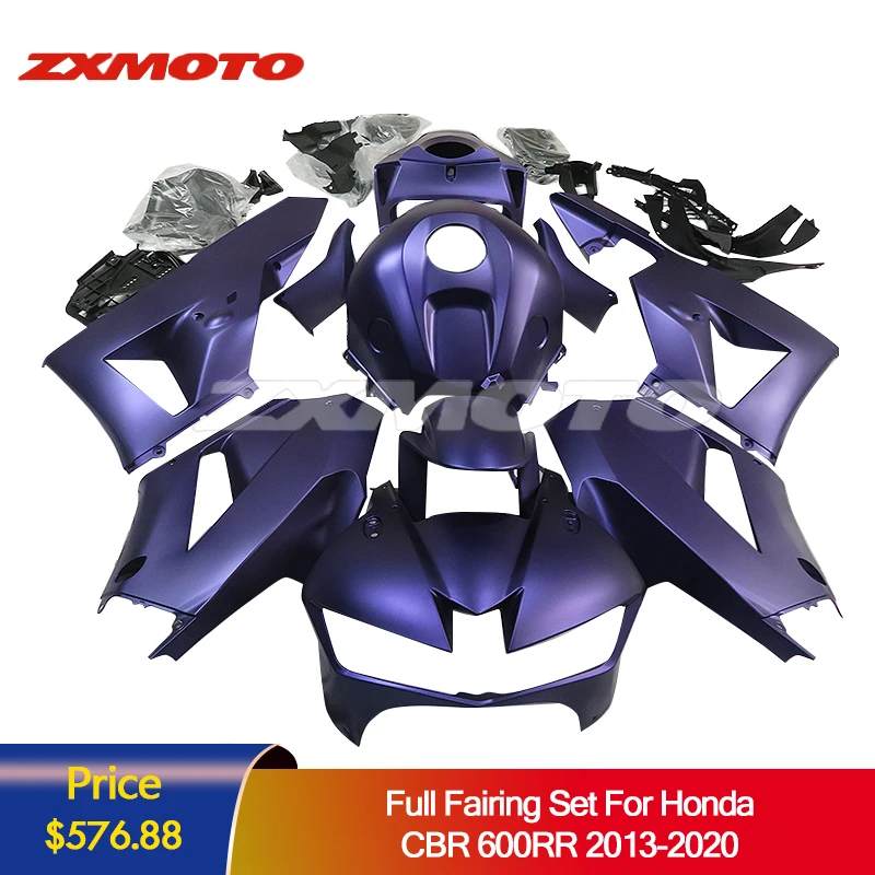 

Комплект обтекателей ZXMOTO, пластиковые панели для кузова мотоцикла, для Honda CBR 600RR 2013-2020, окрашенные, фиолетовые, матовые