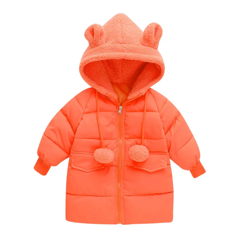 

Girls' Bear Hand Plug Cotton-Padded Clothes Winter Clothes Baby Thickened Fashionable Jacket Mid-Length Children's Clothing Tide
