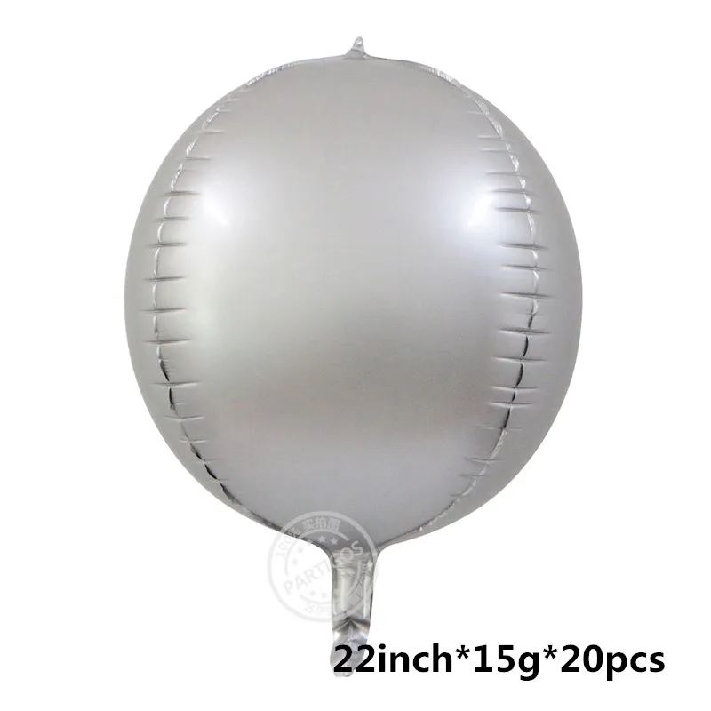 20pcs Silver Round 20 штук, 22 дюйма, 4D шары для дискотеки, металлические шары, Лазерная Фольга, воздушный шар, Свадебный декор, 80 s, 90 s, Ретро стиль, популярные вечерние шары, декор в стиле рок-н-ролл - Цвет: 20pcs Silver Round