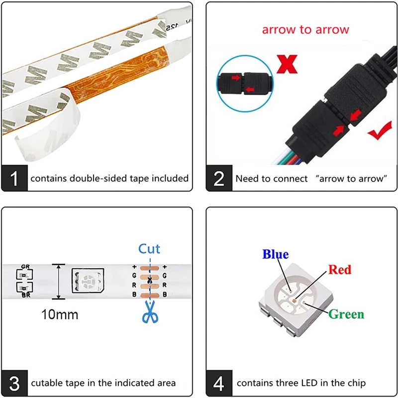 LED Strip Light RGB 5050 Remote Bluetooth Smart WIFI Control DC 5V/12V Diode Flexible Lamp Tape+Adapter 20M Decor Backlighting images - 6