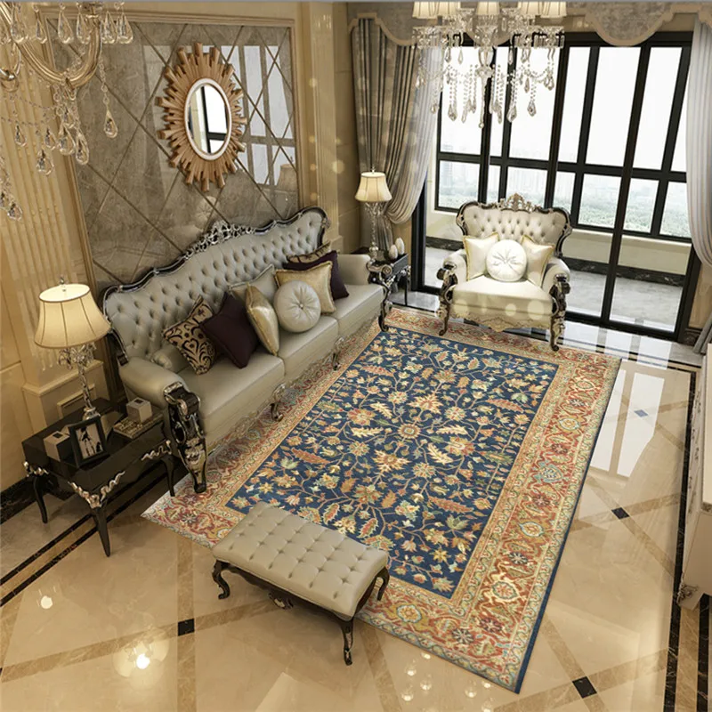 Persian Style Livingroom Carpet Home Decor Vintage Rugs、Nordic Style Carpet Bedroom Sofa Coffee Table Study Room Floor Mat