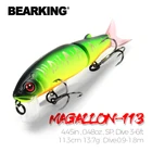 Bearking 11,3 СМ, 13,7 г, популярная приманка для рыбной ловли, приманка, плавать, сегментная приманка с черным или белым крючком