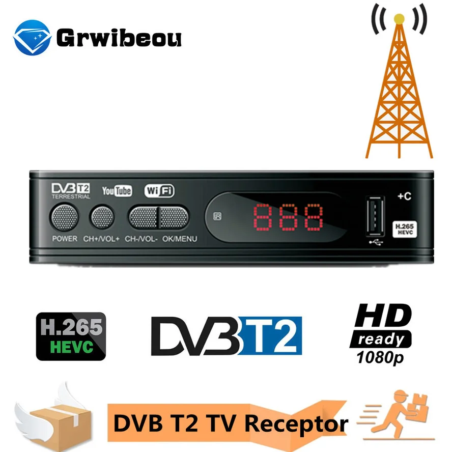 

ТВ-тюнер DVB-T2 ТВ-приставка DVB T2 для цифрового ТВ-приемника Wi-Fi ресивер DVBT2 DVB-C-top Box H.265 HEVC AC3 HD DVB C тюнер