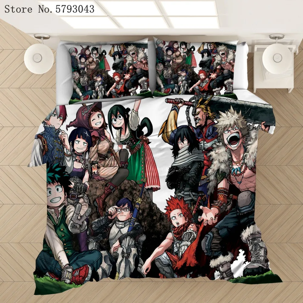 2/3 Pieces Japan Anime Bedding Set My Hero Academia Duvet Cover For Kids Adults Bed Quilt Cover Microfiber Fabric Bed Cover Set