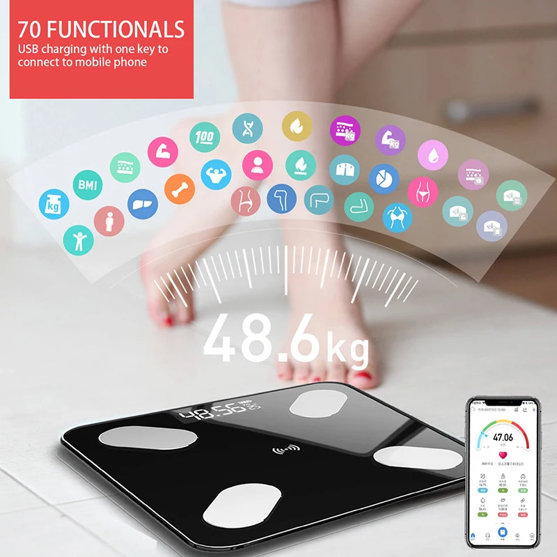 Smart Bluetooth Electronic Body Fat Scale BMI Scale Multi-Function Weight Scale Home APP Health Scale Body Composition Analyzer mi body composition scale