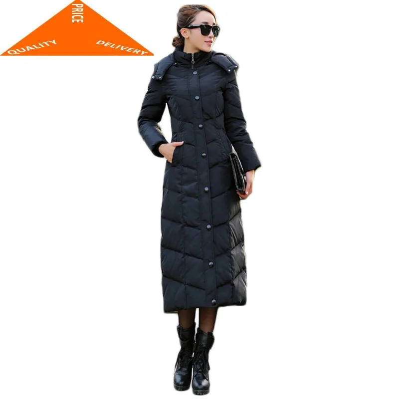 

Зимнее женское пальто 2020, удлиненная теплая верхняя одежда с капюшоном, облегающие пуховые парки, куртка и пальто HJ78