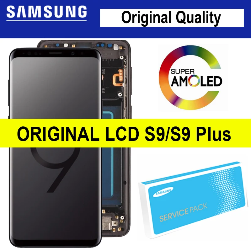 Оригинальный дисплей Super Amoled с рамкой для SAMSUNG Galaxy S9 G960 G960F Plus G965 G965F ЖК-дисплей