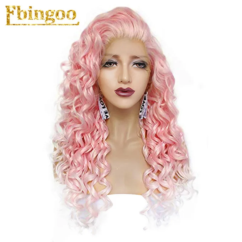 Ebingoo Hair cap+ высокотемпературное волокно натуральный длинный кудрявый платиновый блонд синтетический парик на кружеве с бесплатной частью