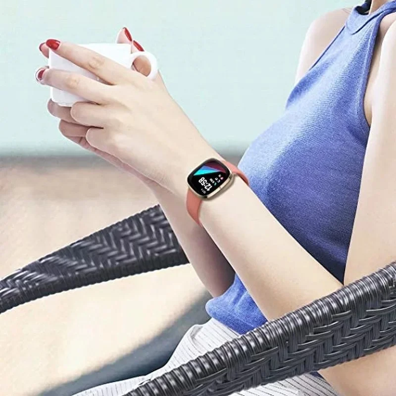 Силиконовый ремешок для Fitbit Versa 3 Смарт-часы двойной-Buck водонепроницаемый