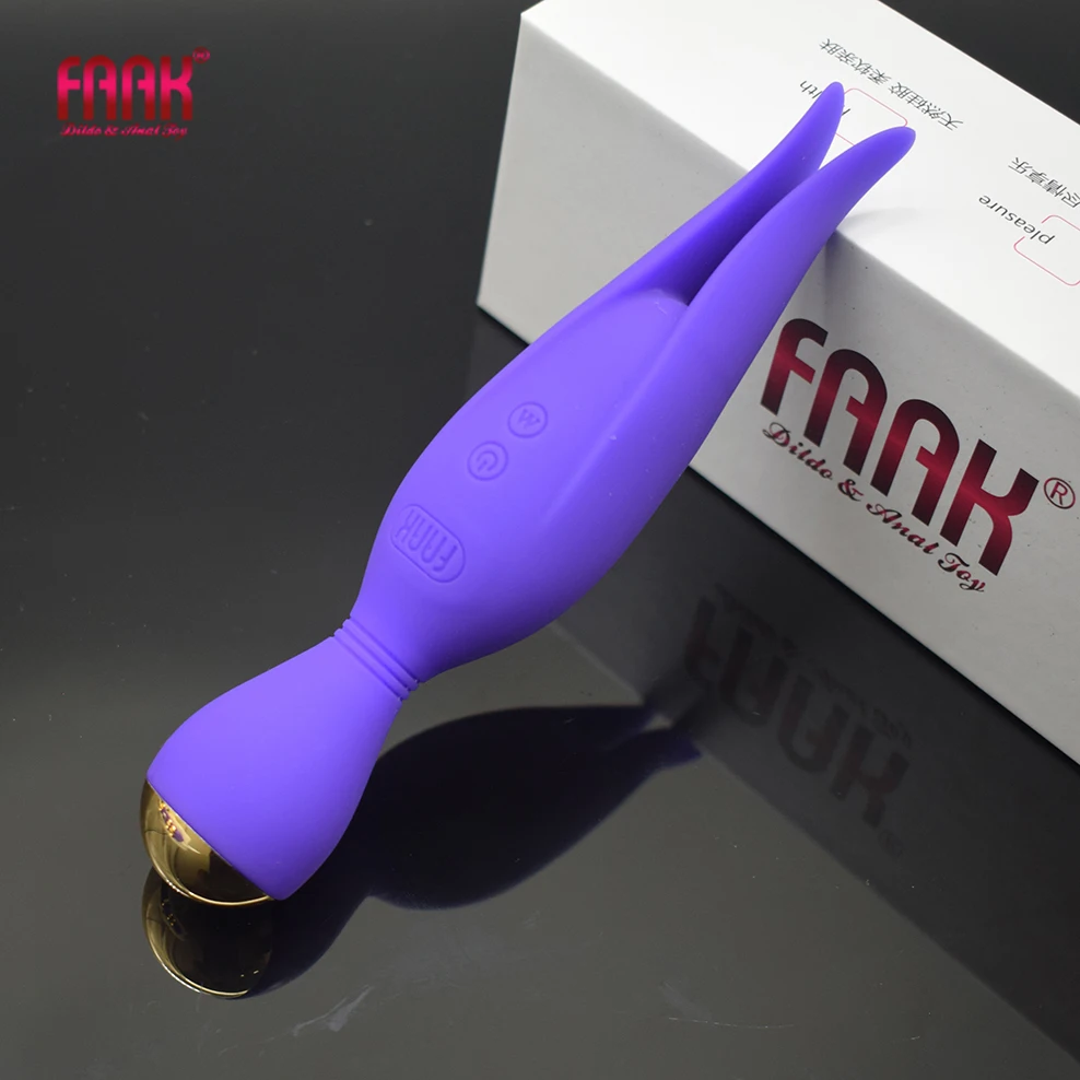 FAAK double head powerful vibrator clit stimulate female masturbate waterproof men prostate massage silicone vibrating sex toys