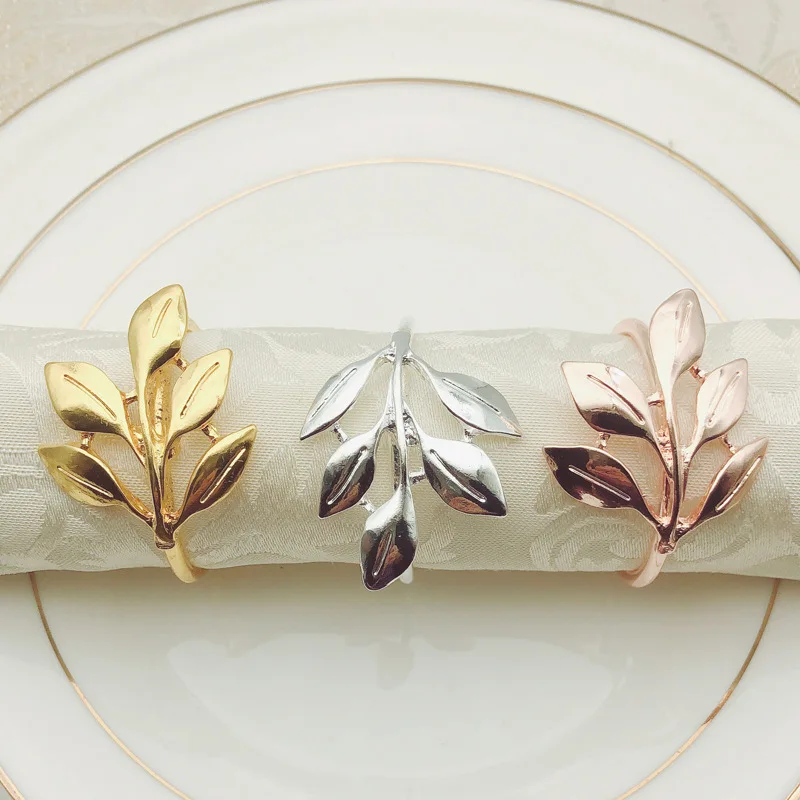 

6pcs Hotel Napkin Holder Autumn Leaves Napkin Buckle Wedding Party Napkin Ring Table Decoration Napkin Rings Table Decoration